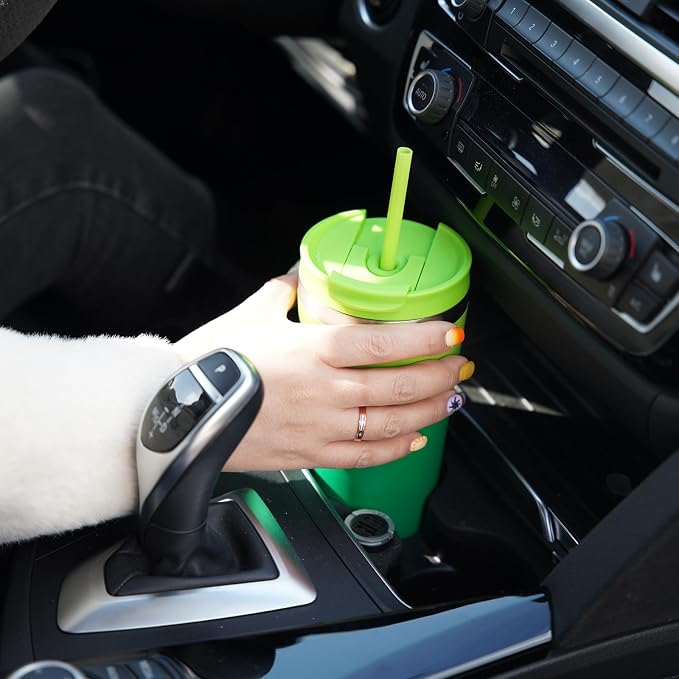 BJPKPK 34oz Insulated Tumbler With lid And Straw Stainless Steel Tumblers Travel Coffee Mug Reusable Thermal Cup,Sky - Image 6