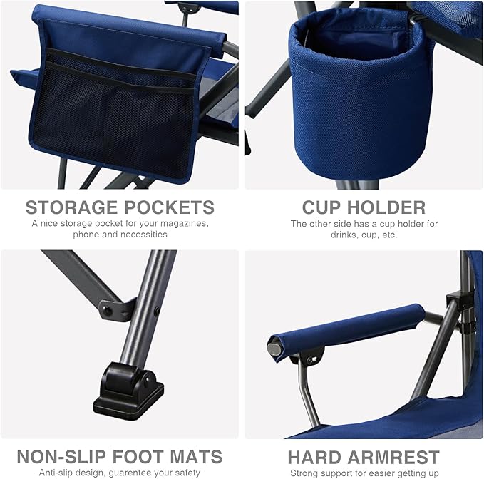 EVER ADVANCED Oversized Folding Camping Chair, - Image 7