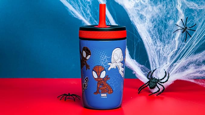Zak Designs Marvel Spider-Man Kelso Toddler Cups For Travel or At Home, 12oz Vacuum Insulated Stainless Steel Sippy Cup With Leak-Proof Design is Perfect For Kids (Spidey and His Amazing Friends) - Image 9