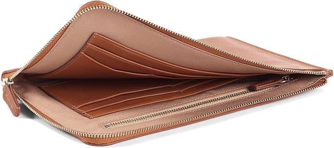 Leatherology Cognac Slim Zip Travel Wallet - Image 3