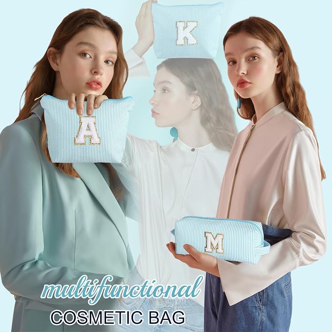 YOOLIFE Initial Makeup Bag for Girls Women - Image 2