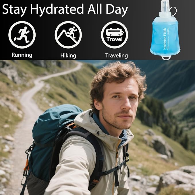 CLINTT 500ml Soft Flask, Foldable Running Water Bottle, TPU Folding Soft Water - Image 6