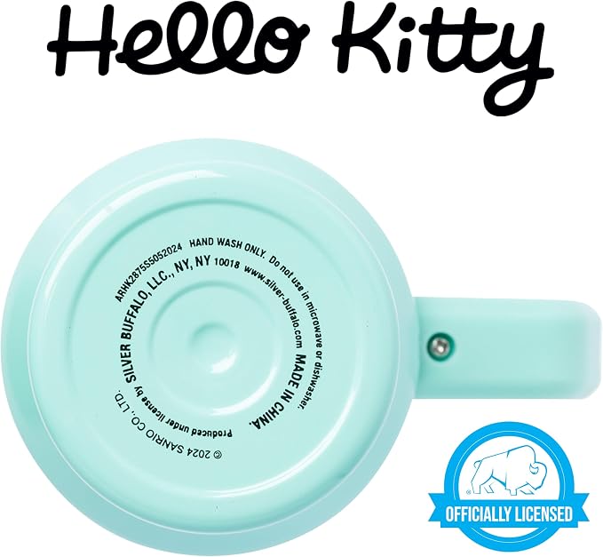 Silver Buffalo Sanrio Hello Kitty Kawaii Strawberry, Pineapple, and Rainbows Double Walled Stainless Steel Tumbler with Handle and Straw, Fits in Standard Cup Holder, 40 Ounces - Image 7