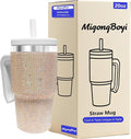 20-OZ Insulated Water Bottle,Insulated Stainless Steel Tumbler,Reusable Cold Drink Thermos,BPA-Free, Double-Wall Stainless Steel Water Bottle (White-Diamond, 20, Fluid Ounces) by Unknown