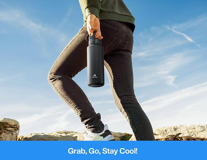 POWCAN 40 oz Insulated Water Bottle with 2-in-1 Straw and Spout Lid, Keep Cold 24H, Leak-Proof, BPA-Free, Double Wall Stainless Steel Water Bottle for Sports, Gym, Travel, and School (Sea Breeze) - Image 6