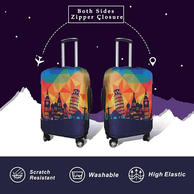 Explore Land Travel Luggage Cover Suitcase Protector Fits 18-22 Inch Case - Image 2