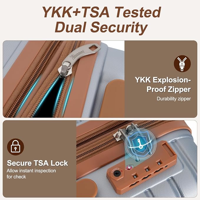 Romswi Expandable 24" Checked Luggage, Medium Hardshell Suitcase - Image 5