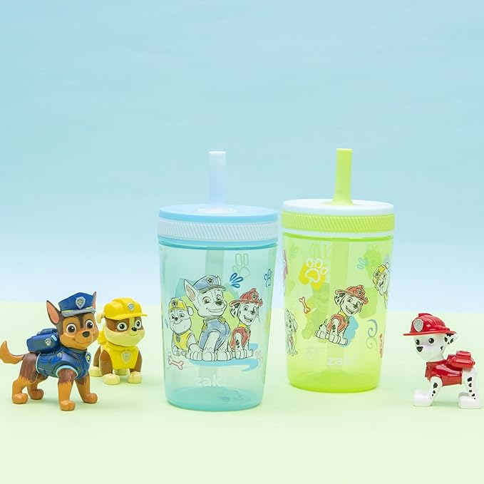 Zak Designs PAW Patrol Kelso Toddler Cups For Travel or At Home, 15oz 2-Pack Durable Plastic Sippy Cups With Leak-Proof Design is Perfect For Kids (Chase, Marshall, Rubble, & More) - Image 2