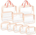 TISRATOK 10 PCS Clear Travel Makeup Toiletry Bag, Plastic PVC Cosmetic TSA by TISRATOK