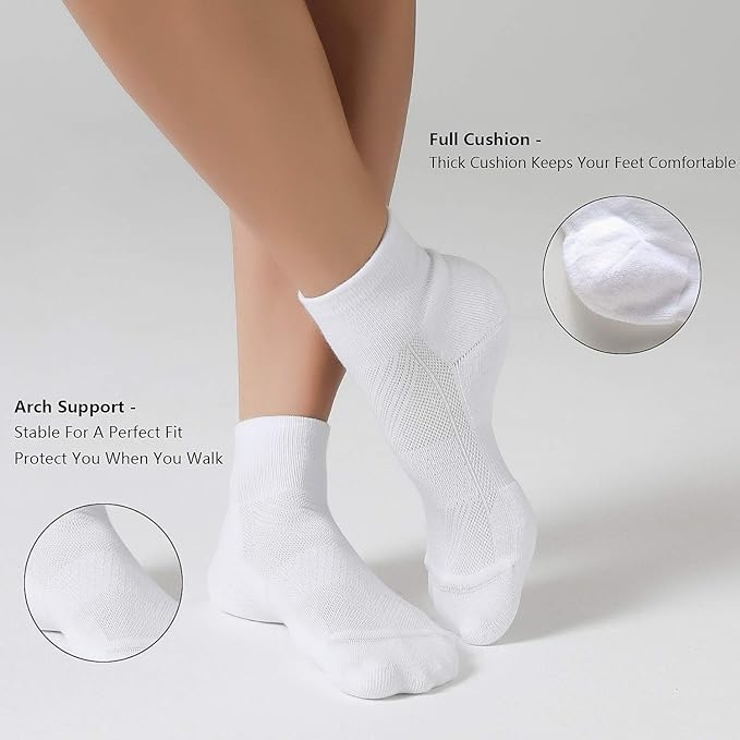 CS CELERSPORT 6 Pairs Women's Running Ankle Socks Athletic Sport Socks Cushioned - Image 5