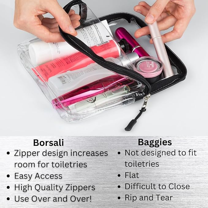 BORSALI Clear Travel Bags for Toiletries - Image 4