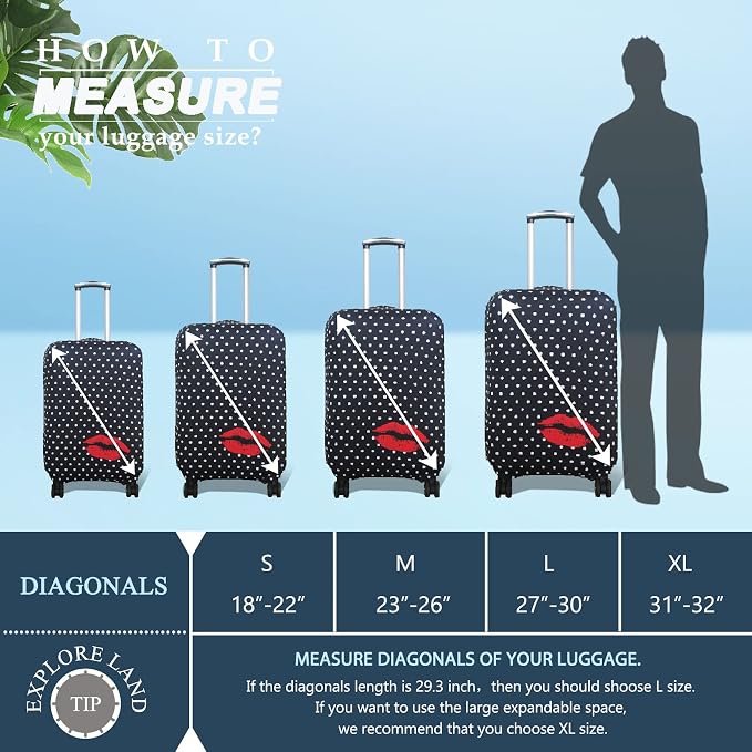 Explore Land Travel Luggage Cover Suitcase Protector Fits 18-22 Inch Case - Image 5
