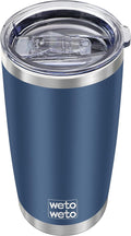 WETOWETO 20oz Tumbler, Stainless Steel Vacuum Insulated Coffee Travel Mug, Double Wall Powder Coated Insulated Coffee Mug Travel Mug with Lid Thermal Cup for Outdoor (Navy Blue, 1 Pack) by Wetoweto