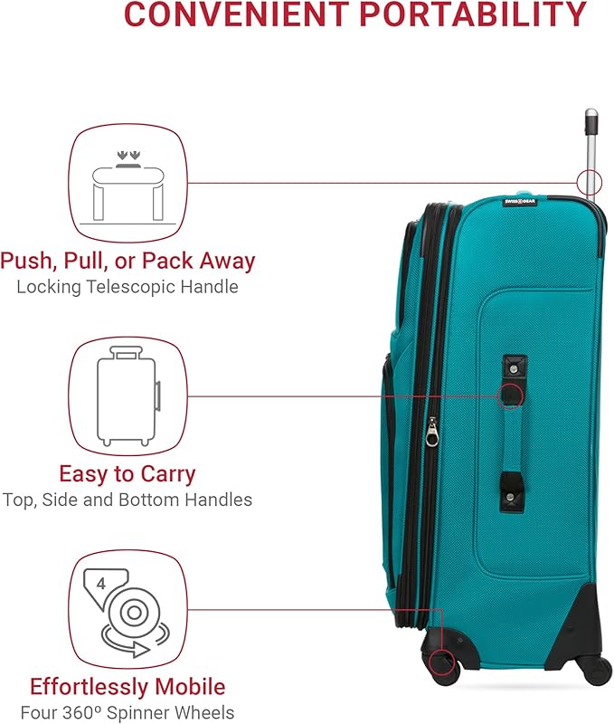 SwissGear Sion Softside Expandable Luggage, Checked-Large 29-Inch - Image 2