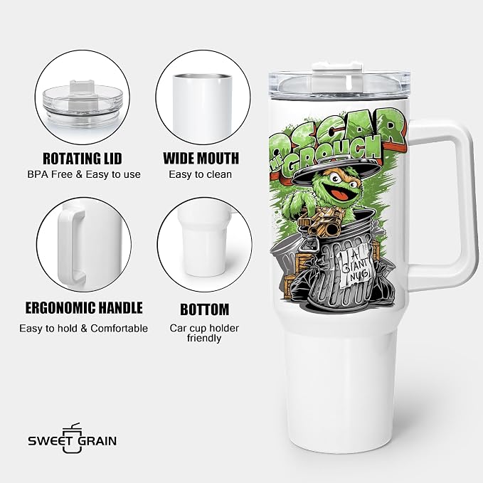 sweet grain 40 oz Sublimation Tumbler with Handle and Straw(12 Pack) Stainless Steel Double Wall Vacuum Insulated Travel Mug Cup Tumblers Bulk Sublimation Blank - White - Image 4