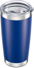 20 oz Tumbler with Lid Stainless Steel Double Wall Vacuum Insulated Tumblers Powder Coated Cups Travel Mug Keep Drinks Cold and Hot, Blue by Orebigo