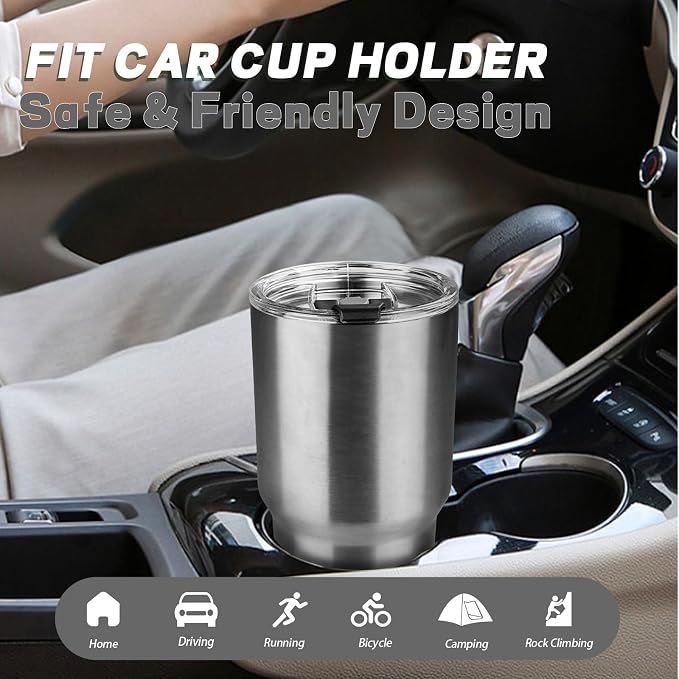 30 oz Tumbler with Lids and Straws, Stainless Steel Insulated Coffee Tumbler, Double Wall Vacuum Insulated Travel Mug Cup, Leakproof Thermal Coffee Cup for Hot and Cold Drinks(Silver) - Image 6