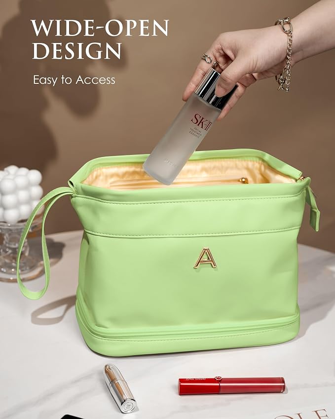 Gift for Everyone, Initial Large Makeup Bag, Bride To Be Gifts, Double Layer - Image 4