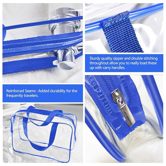 5Pcs Crystal Clear PVC Travel Toiletry Bag Kit - Image 3