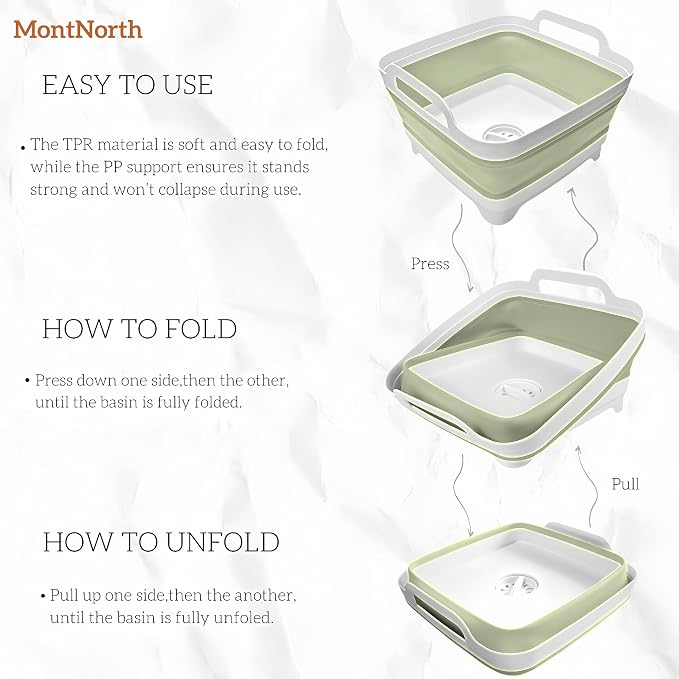 Collapsible Wash Basin 9L, Foldable Dish Tub - Image 3