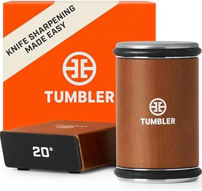 The Original Tumbler Rolling Knife Sharpener™ - Knife Sharpening Made Easy - Knife Sharpener Tool for Kitchen, Outdoor & Utility Knives - 15 & 20° Angles - Ultimate Gift for Father's Day by TUMBLER