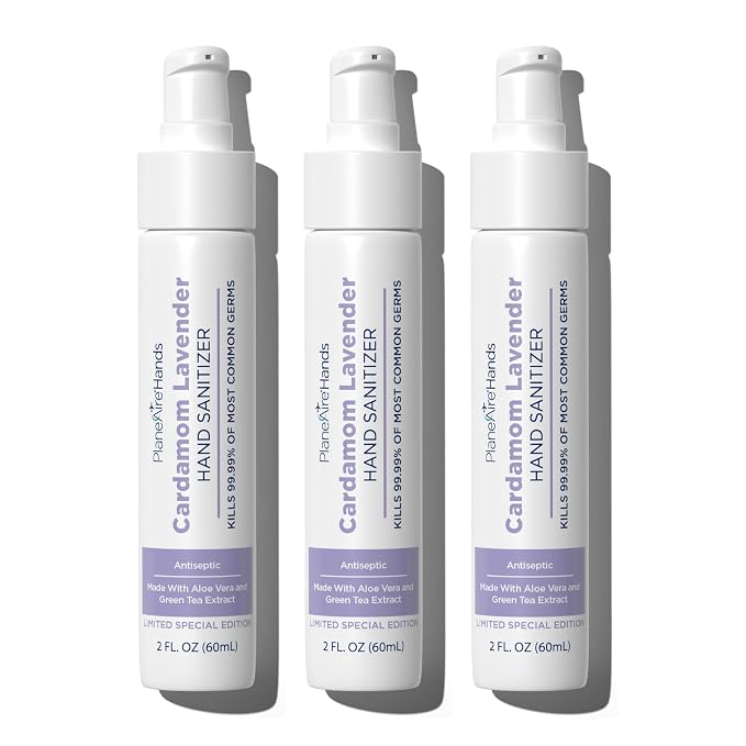 Cardamom Lavender Lotion Hand Sanitizer | Travel Size | Moisturizing Hand by PlaneAire