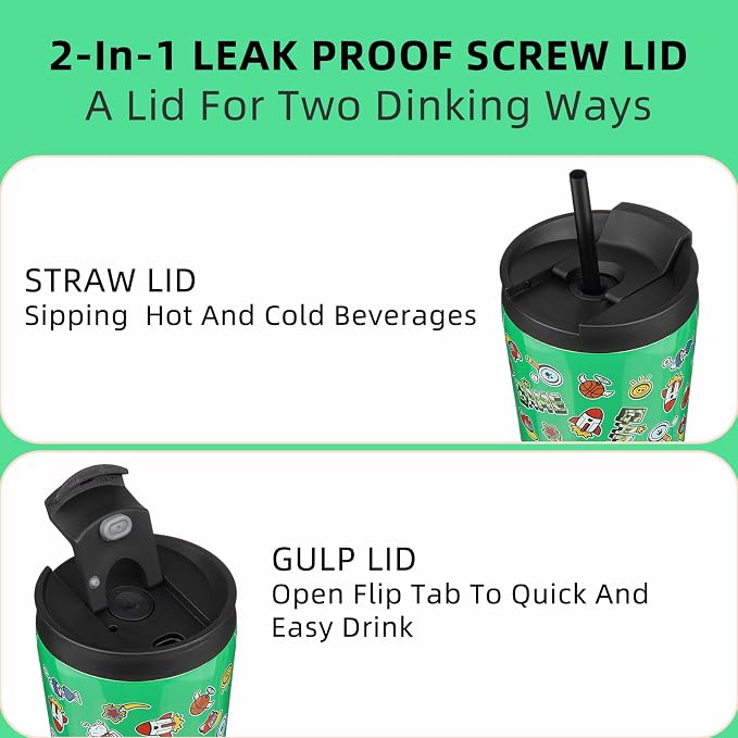 BJPKPK 18oz Stainless Steel Insulated Tumbler With lid And Straw Travel Coffee Thermal Tumblers Cup For Women And Men,Game - Image 3