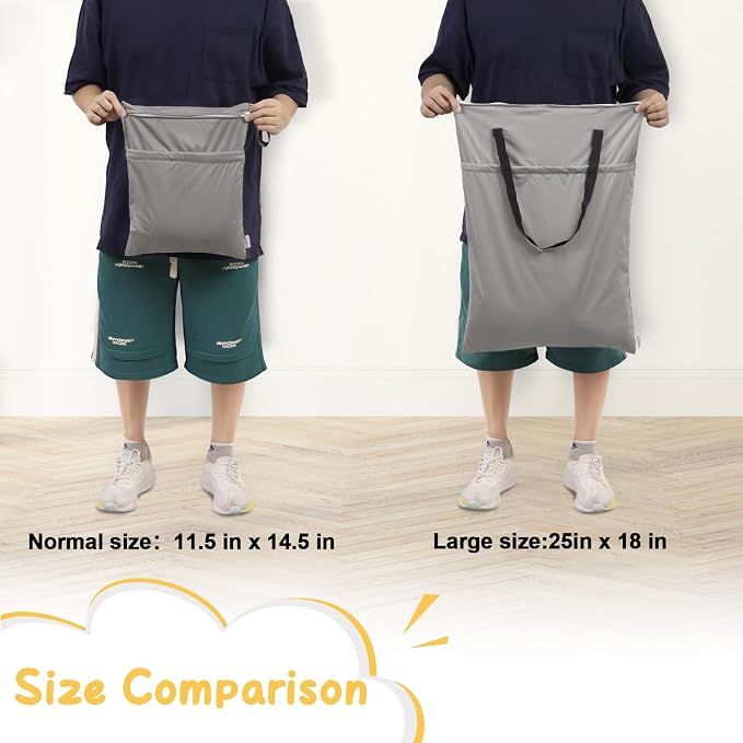 ALVABABY 2 Pack Large Wet Dry Bag Waterproof Hanging Cloth Diaper - Image 3