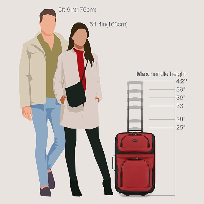 U.S. Traveler Rio Fabric Expandable Carry-on Luggage, Rolling Suitcase - Image 6
