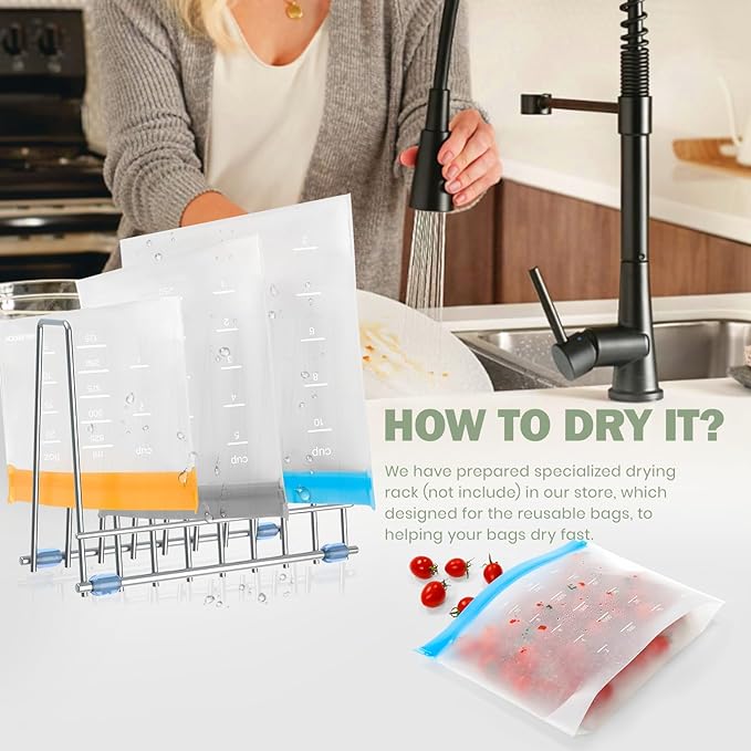 Dishwasher Safe Reusable Storage Bags Stand Up - Image 4