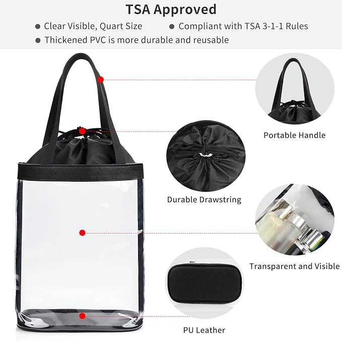 Clear Makeup Bags, TSA Approved Toiletry Bag - Image 4