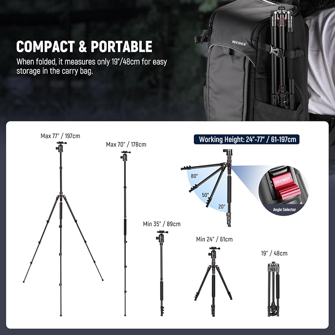 NEEWER 77 inch Camera Tripod Monopod - Image 3