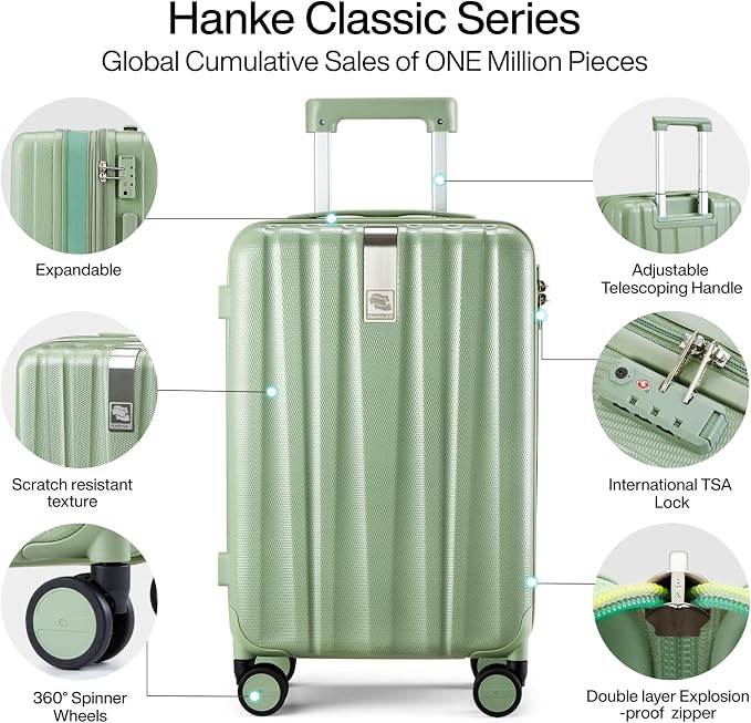 Hanke Expandable Hard Shell Luggage Sets 2 piece Carry on Luggage - Image 5