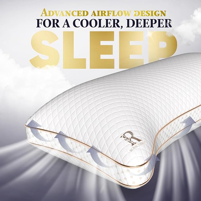 Royal Therapy King 4-Pack Memory Foam Pillow, Adjustable Shredded Odor-Free - Image 4