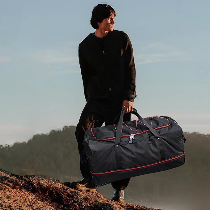 Vomgomfom 32" Soft-Sided Foldable Wheeled Travel Duffel Bag, Expandable 110L to - Image 7