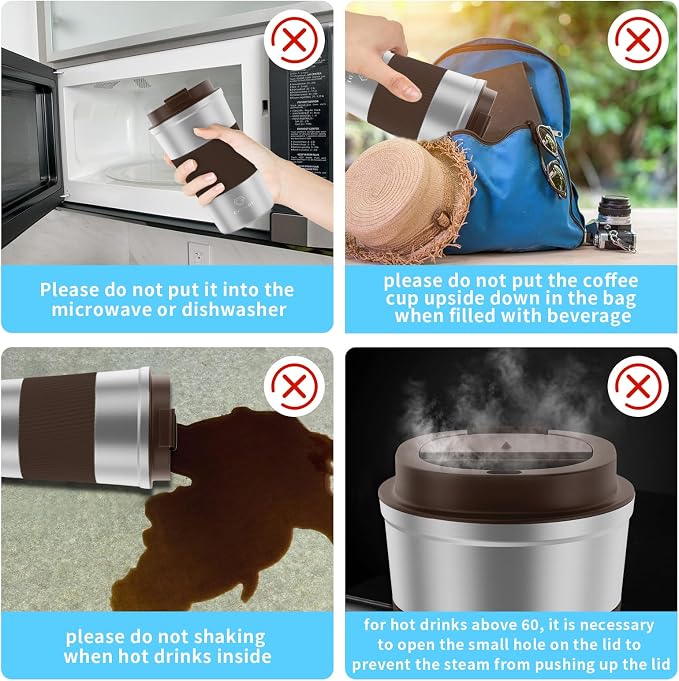 CS COSDDI 12 oz Stainless Steel Vacuum Insulated Tumbler - Coffee Travel Mug Spill Proof with Lid - Coffee Cups for Keep Hot/Ice Coffee,Tea and Beer - Image 6