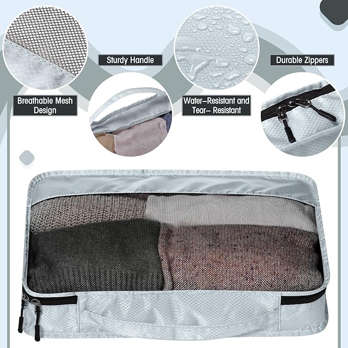 5 Pcs Packing Cubes for Suitcase Large Travel Cubes Carry on Luggage Organizer - Image 4