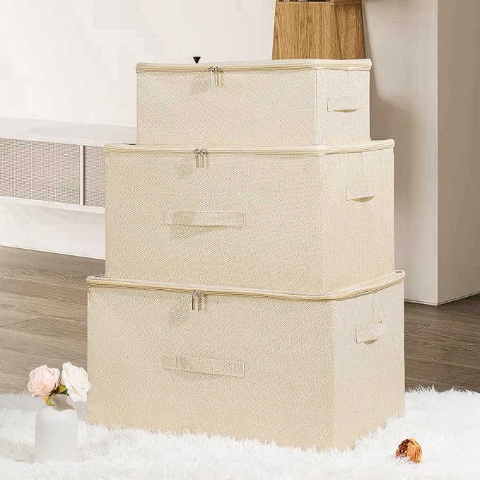 ANMINY Storage Bins with Zipper Lids 51.9 Qt Lidded Fabric Storage Boxes - Image 7