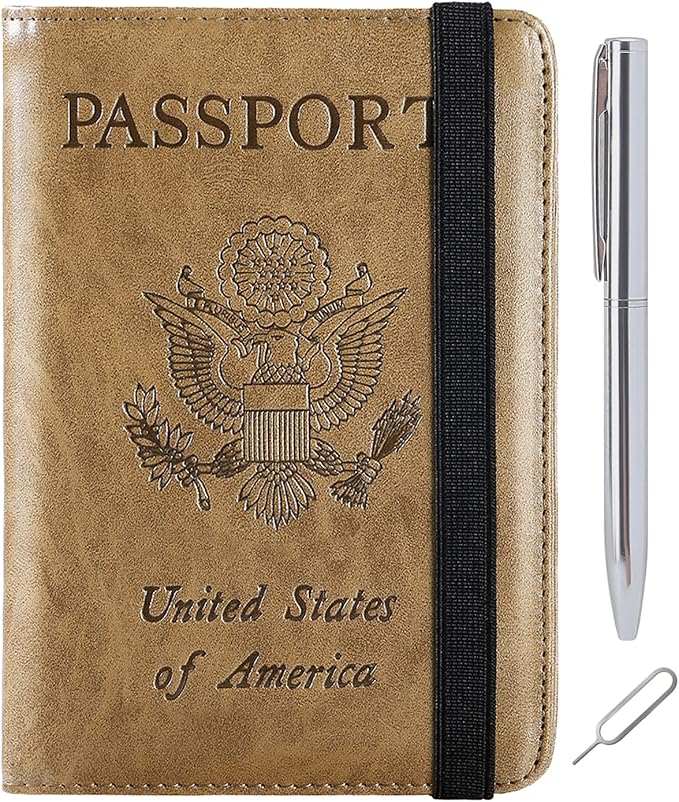 Passport Holder Cover Wallet Travel Essentials RFID Blocking Leather Card Case by PASCACOO