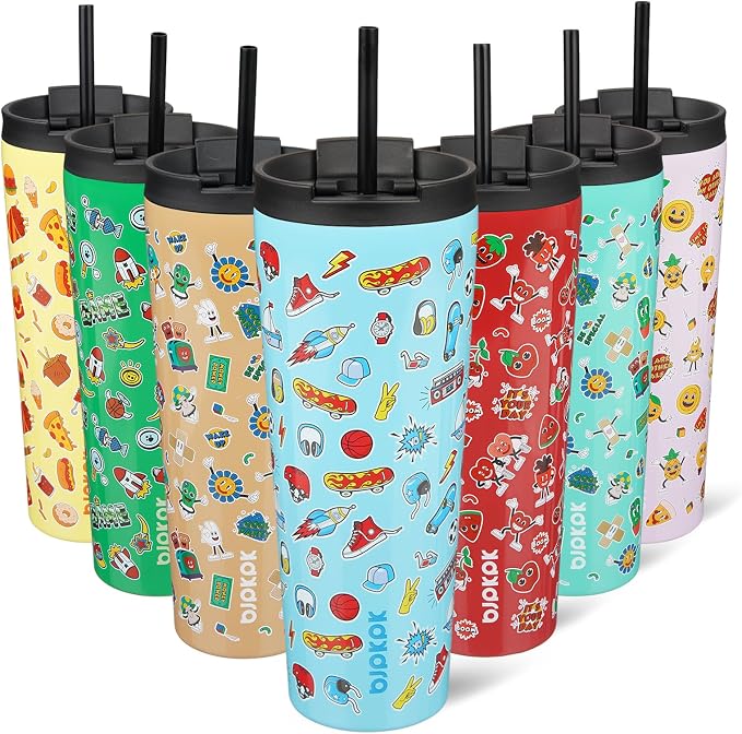 BJPKPK 26oz Insulated Tumbler With lid And Straw Stainless Steel Tumblers Travel Coffee Mug Reusable Thermal Cup,Playground by BJPKPK