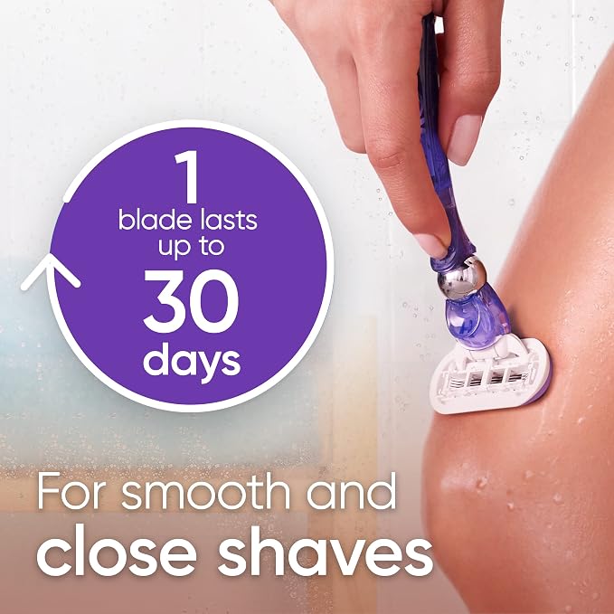 Gillette Venus Deluxe Smooth Swirl Women's Razor Handle + 2 Blade Refills - Image 4