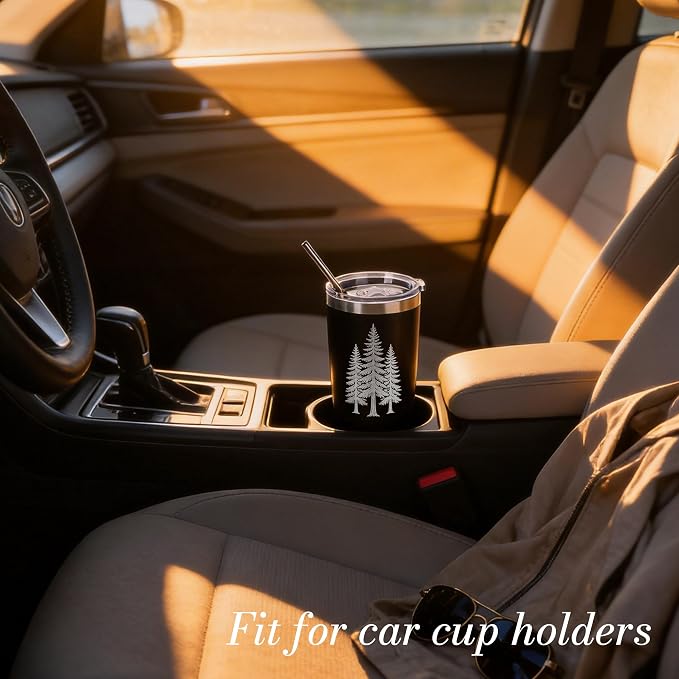 Joyclub Tumblers Bulk Laser Engraving Blanks Easy Carry 12 Pack 20 oz Tumblers Black Stainless Steel Tumblers with Lids Straws and Brushes for Car Commute DIY Gifts Team Family Use - Image 2