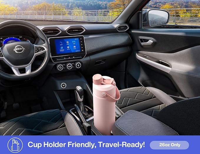 POWCAN 26 oz Insulated Water Bottle with 2-in-1 Straw and Spout Lid, Keep Cold 24H, Leak-Proof, Fits in Car Cup Holder, Stainless Steel Water Bottle for Sports, Travel, and School (Lupine) - Image 4
