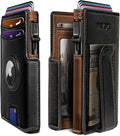 Airtag Wallet for Men, with Money Clip 10 Cards Metal Case Smart Slim Pop Up by Miyozi