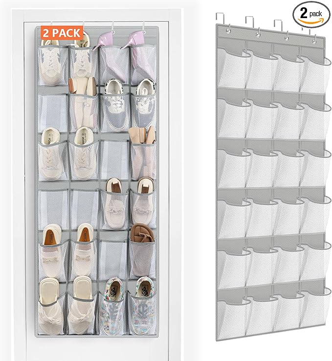 FENTEC 2 Pack Over the Door Shoe Organizer Hanging Shoe Organizer by Fentec