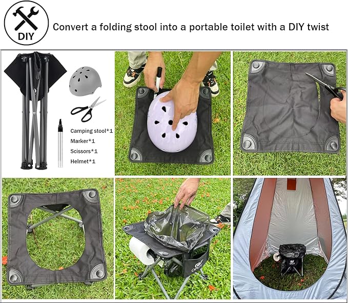 Opliy Camping Stool, Folding Small Chair Portable Camp Stool - Image 7