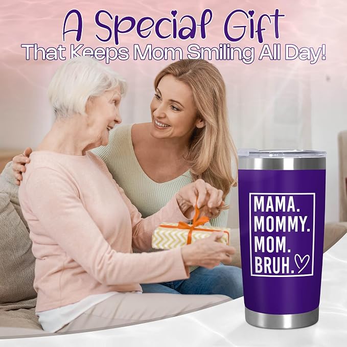 TEEZWONDER Mom Birthday Gifts from Daughter Son - Stainless Steel Insulated Coffee Tumbler with Lid 20 oz - Mothers Day Birthday Gifts for Mom Mama Mother in Law Stepmom, Funny Tumblers for Women - Image 2