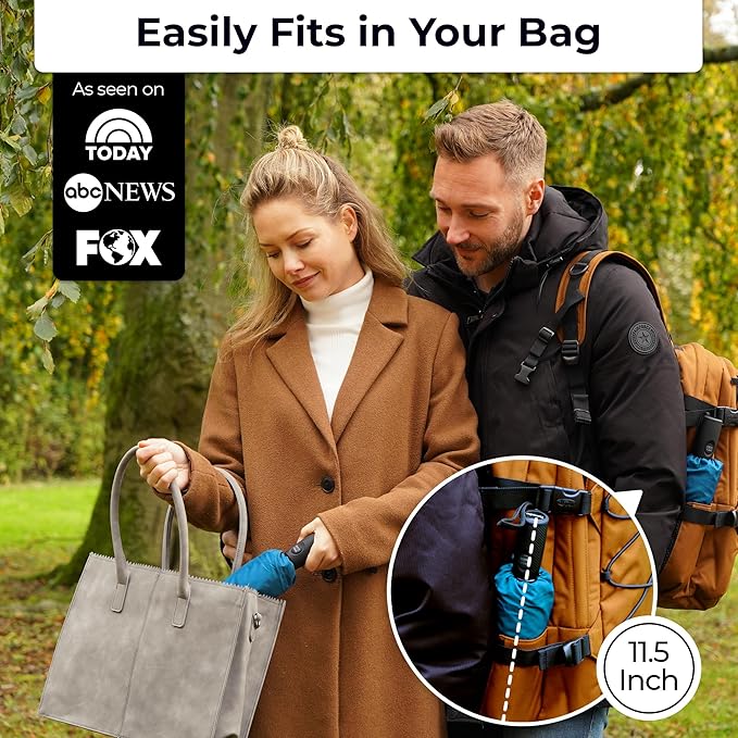 TUMELLA Strongest Windproof Travel Umbrella, Small Strong but Light Portable - Image 2