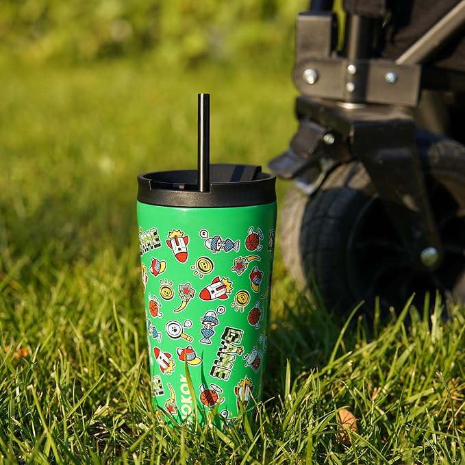 BJPKPK 18oz Stainless Steel Insulated Tumbler With lid And Straw Travel Coffee Thermal Tumblers Cup For Women And Men,Game - Image 5