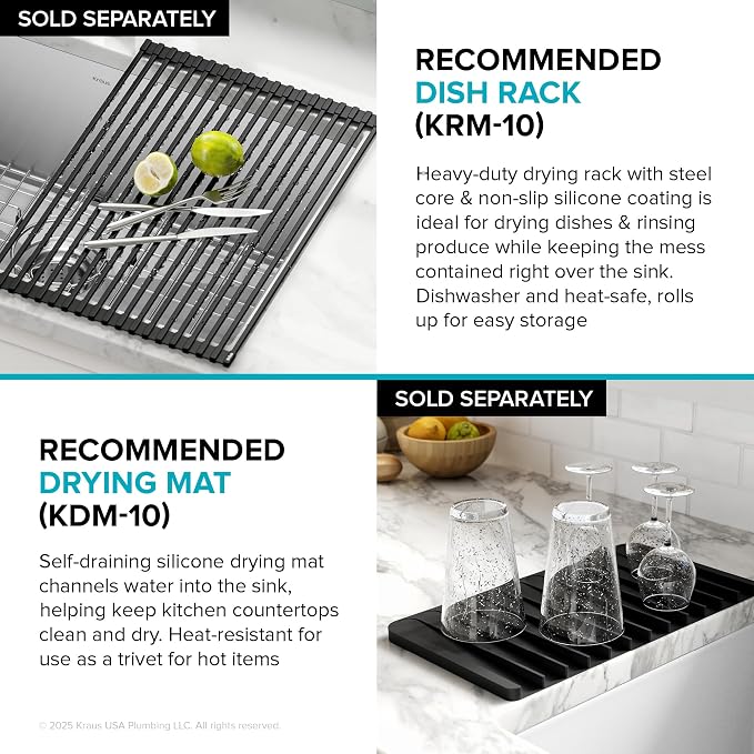 KRAUS Standart PRO 28-inch 16 Gauge Undermount Single Bowl Stainless Steel - Image 15